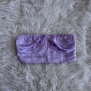 prettylittlething Purple Bandeau Corset Top